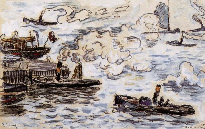 Paul Signac Rotterdam-s tug oil painting picture